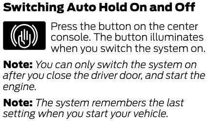 Auto Hold On-Off Switch - Page 214 - 2024 Explorer Owner's Manual.jpg